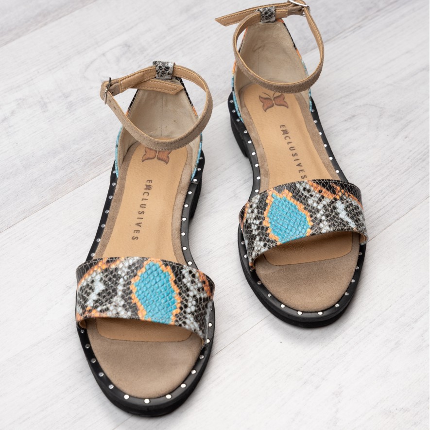.Sandale - Friday - Snake Turcoaz